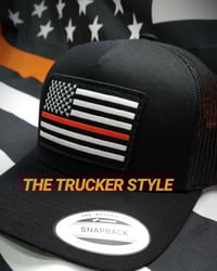 Image 2 of Against Animal Cruelty American orange thin line flag black hat