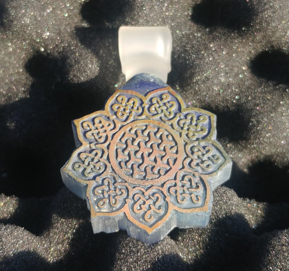Image of Flower of Life sandblasted Pendant by Pakoh