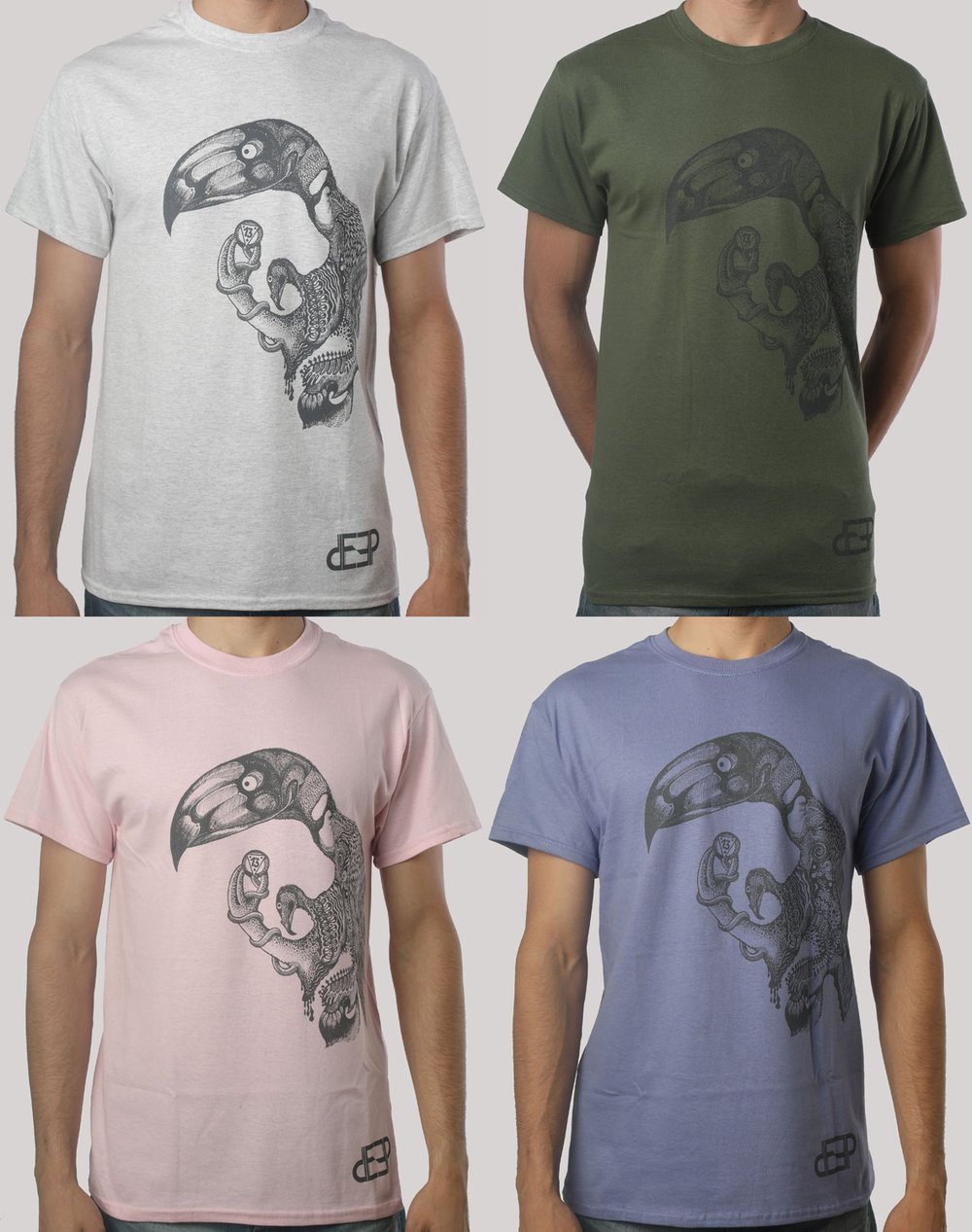 Image of Uccello del Buonaugurio stampa grigio scuro / Good Luck Bird dark grey print