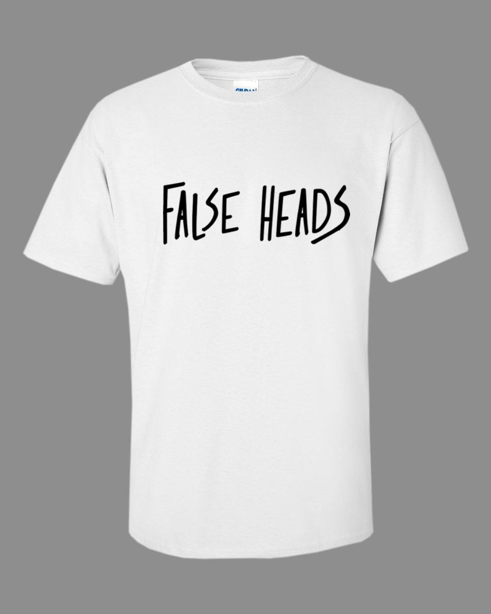 Image of FALSE HEADS white font tee