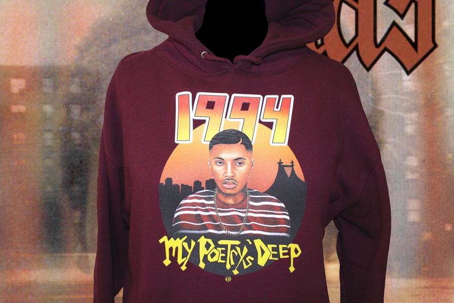 Image of Nas [1994 4EV HOODIE] (MAROON)