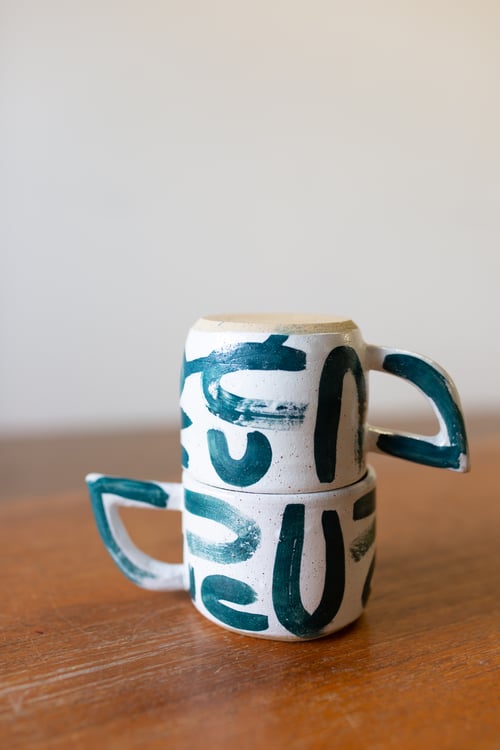 Image of Uuu Green Beak handled Mug