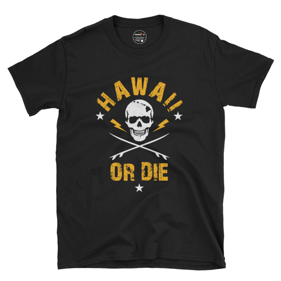 Image of Hawaii Or Die Electric Skull T-Shirt