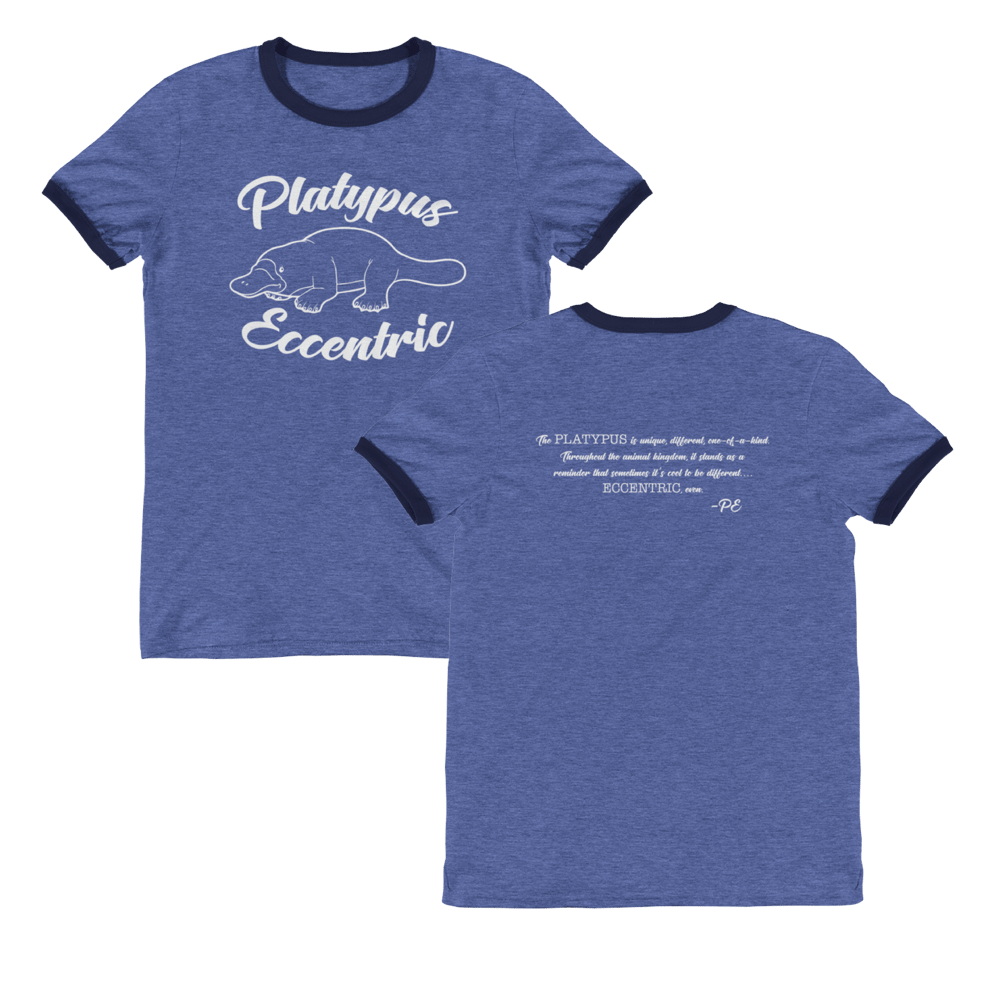 Image of "Platypus Eccentric" Blue Ringer Tee