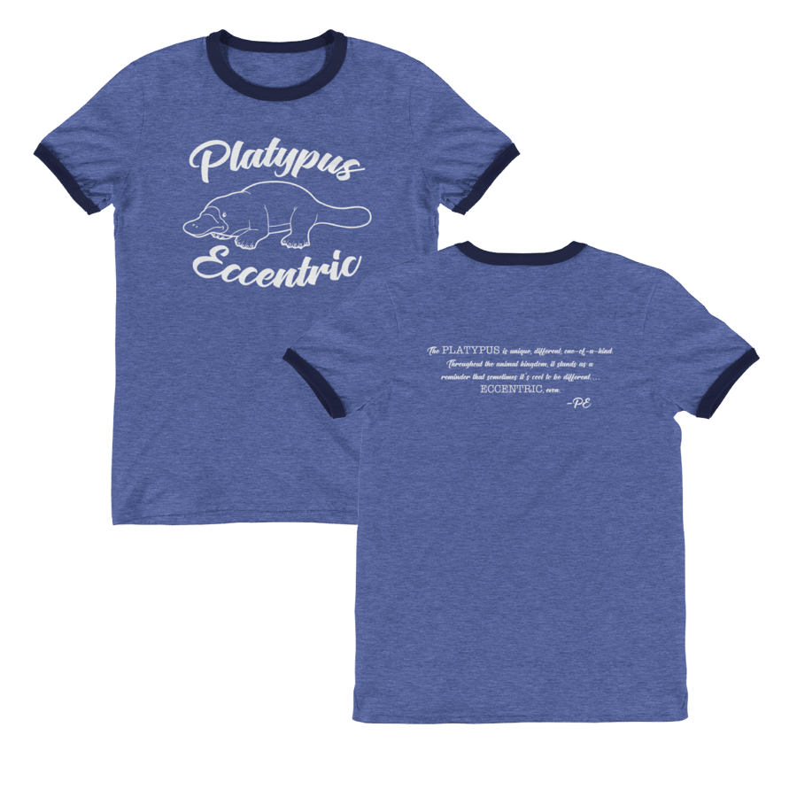 Image of "Platypus Eccentric" Blue Ringer Tee