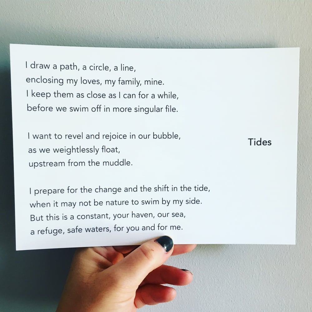 Image of Tides - Poem Postcard - medium size A5