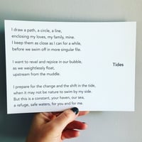 Tides - Poem Postcard - medium size A5