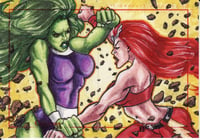 Image of She-Hulk vs Thundra sketchcard