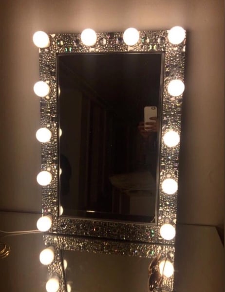 Image of Rhinestone bedazzled LED Mirror