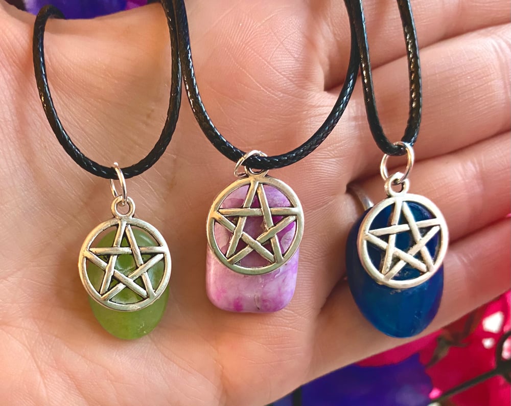 Image of Pentagram Crystal Necklaces 