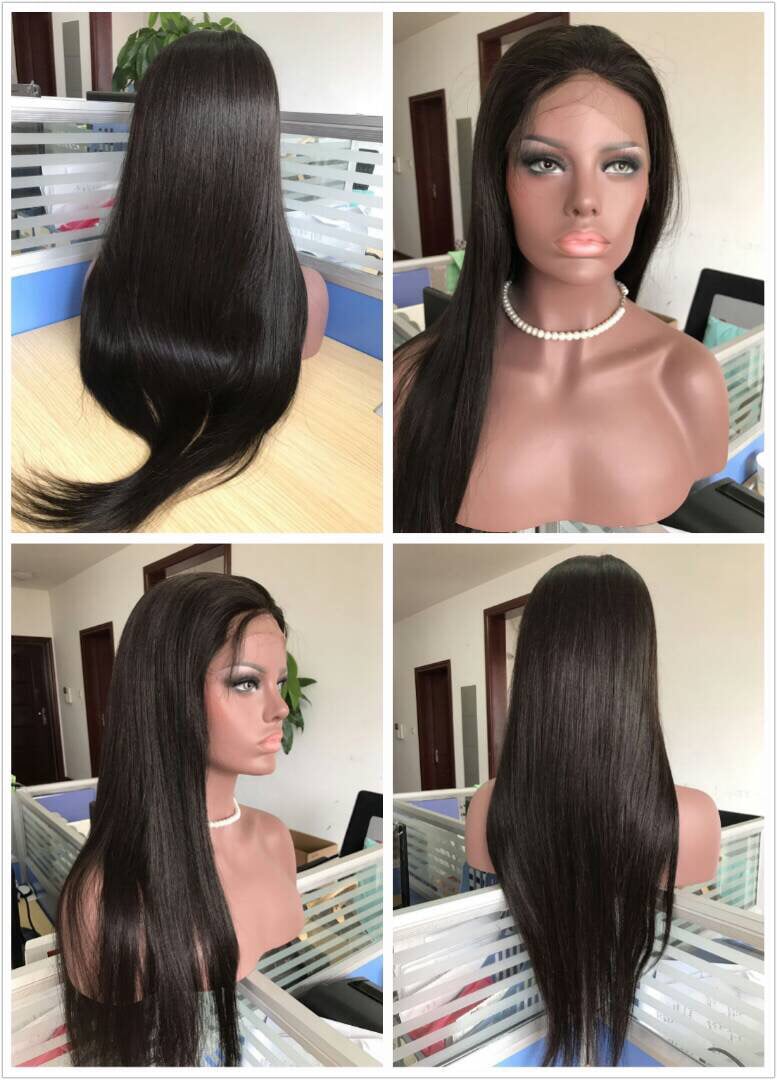 Image of Natural black straight LACEFRONT WIGS