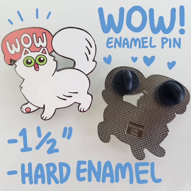 Image of WOW enamel pin