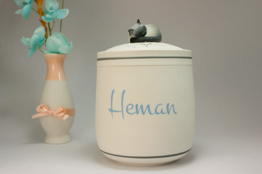 Image of Blue Point Siamese Cat Custom Pet Urn, All Color Points