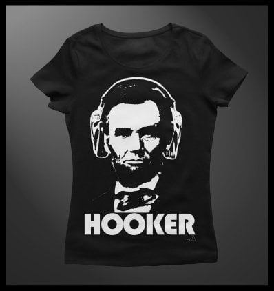 Image of OFFICIAL - HOOKER LA - "ABE" WOMEN'S BLACK SHIRT