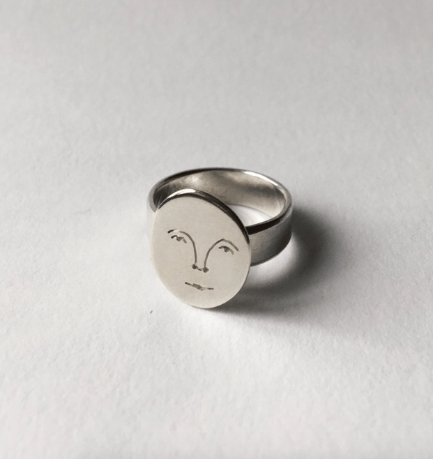 Moon Face Sterling Silver Ring Moon Face Sterling Silver Ring