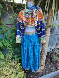 Image 2 of Milan hareem trousers with matching head scarf - Blue upto 14 uk