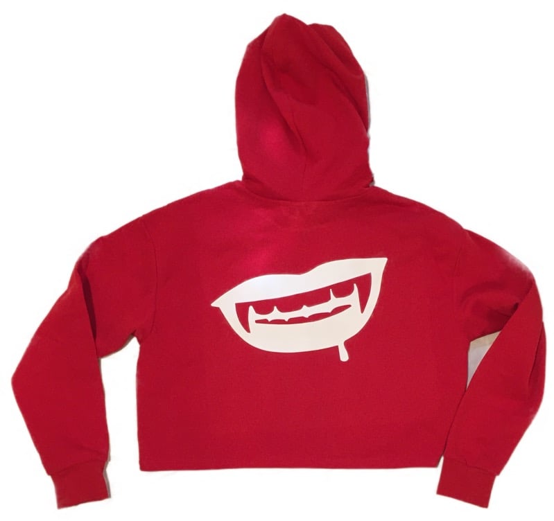 crop top hoodie red