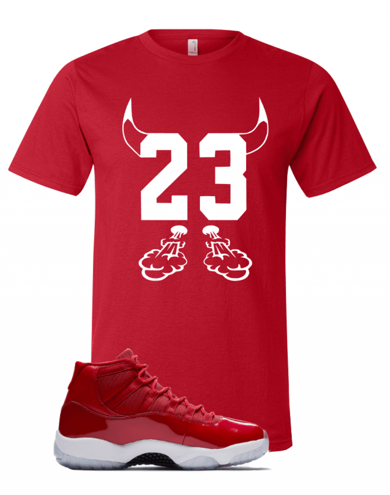 Image of JORDAN Retro T-Shirt AJ11 - BULL HORN "Win Like 96"