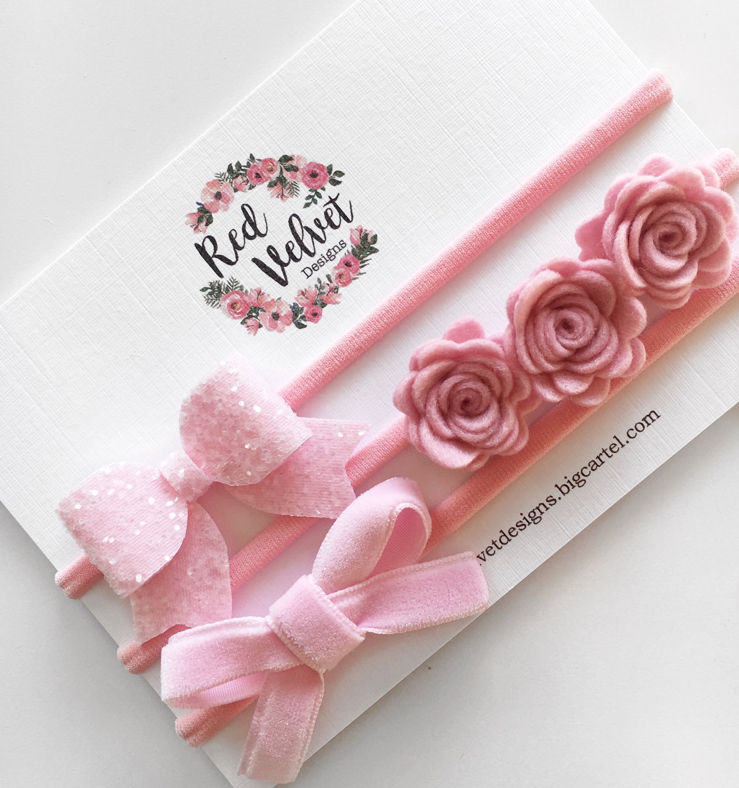 red velvet baby headband