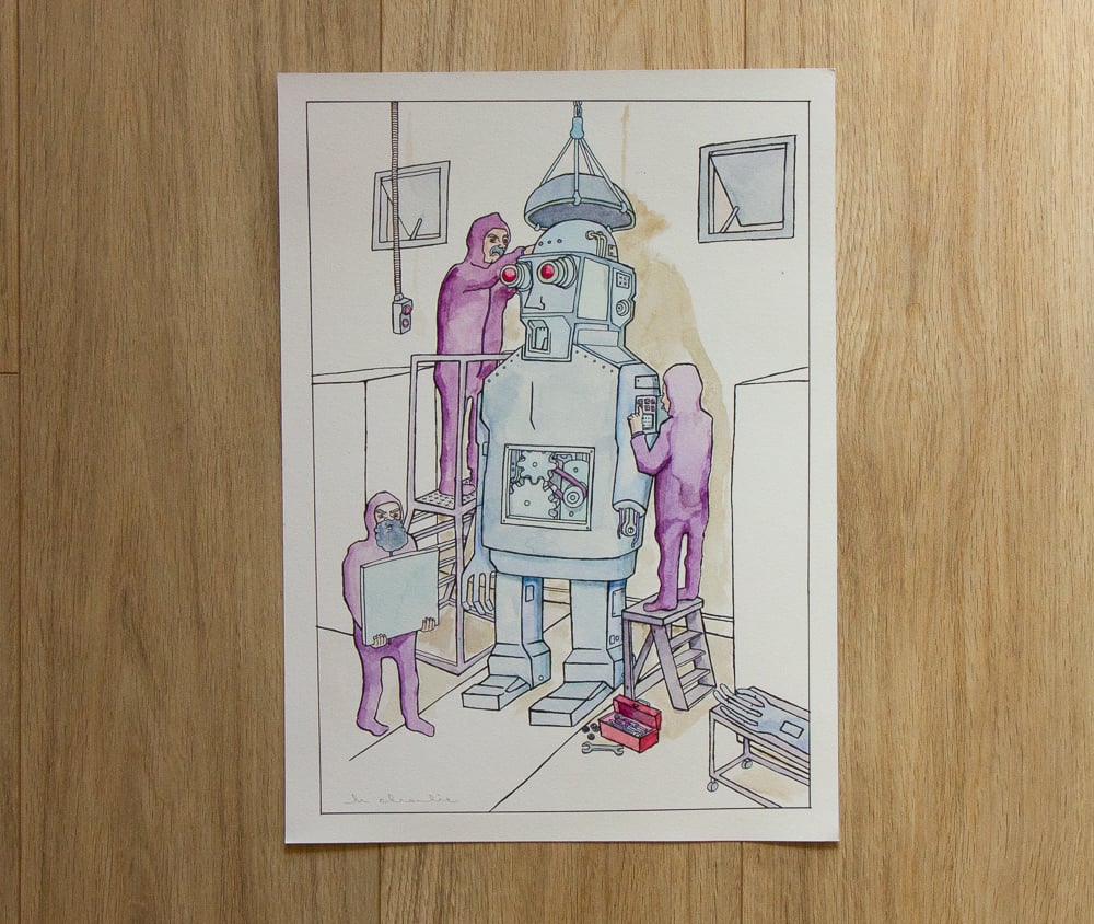Image of 'Robot Wrokshop' Giclee Print