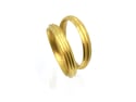 18ct Round, grooved 'Strata' Ring by Chris Boland. Wedding Band