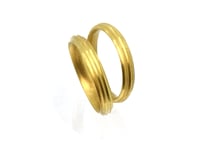 Image 4 of 18ct Round, grooved 'Strata' Ring by Chris Boland. Wedding Band
