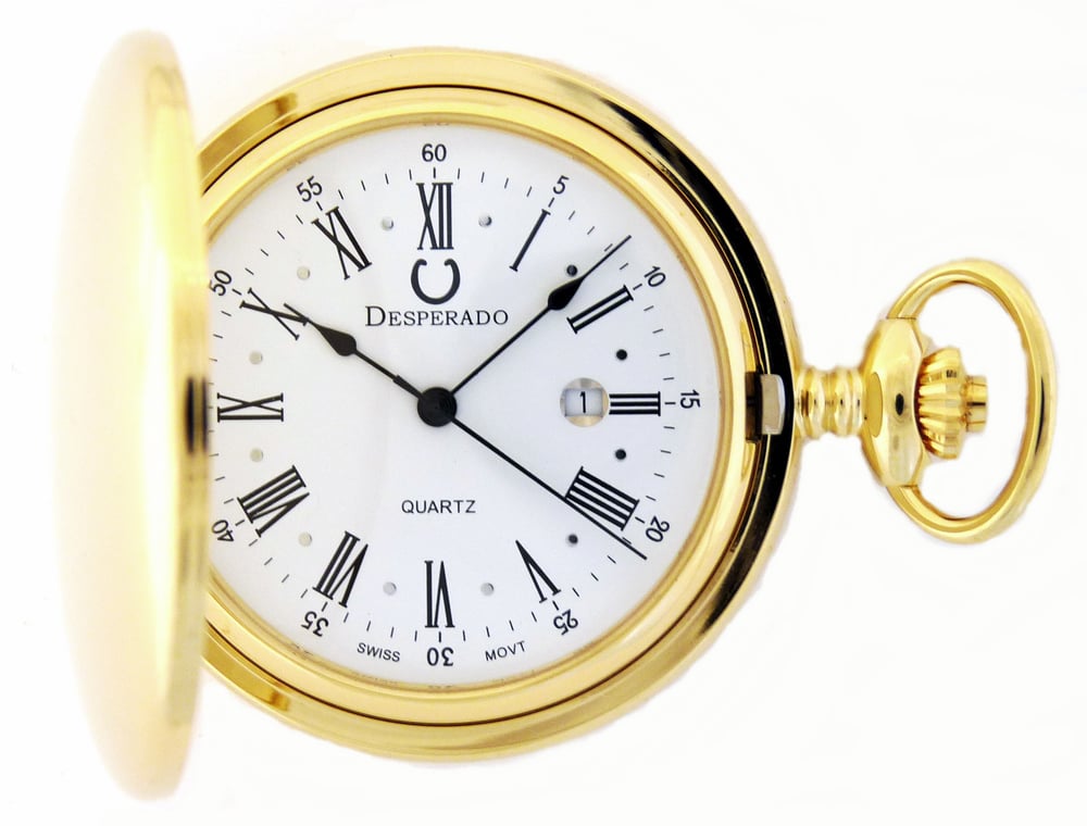 Image of Desperado 740G “Jefferson” Gold Plated Swiss Quartz Pocket Watch