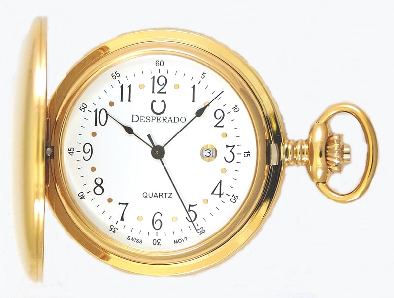 Desperado 739G “Roosevelt” Gold Plated Swiss Quartz Pocket Watch