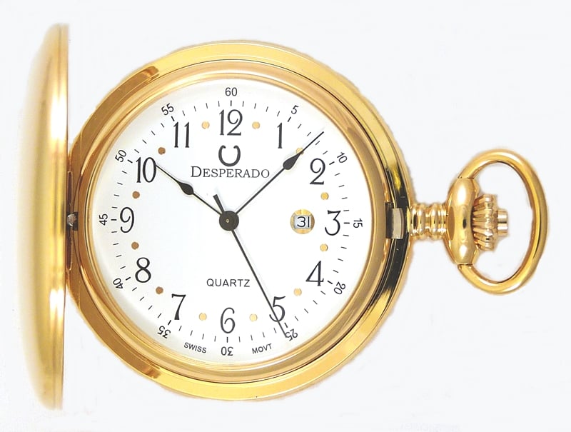 Image of Desperado 739G “Roosevelt” Gold Plated Swiss Quartz Pocket Watch
