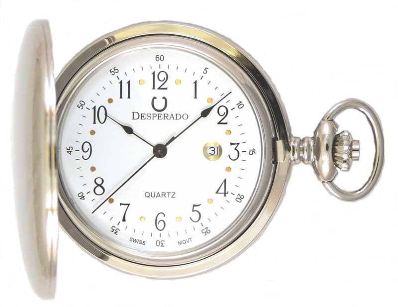 Image of Desperado 739W “Roosevelt” Chrome Plated Swiss Quartz Pocket Watch
