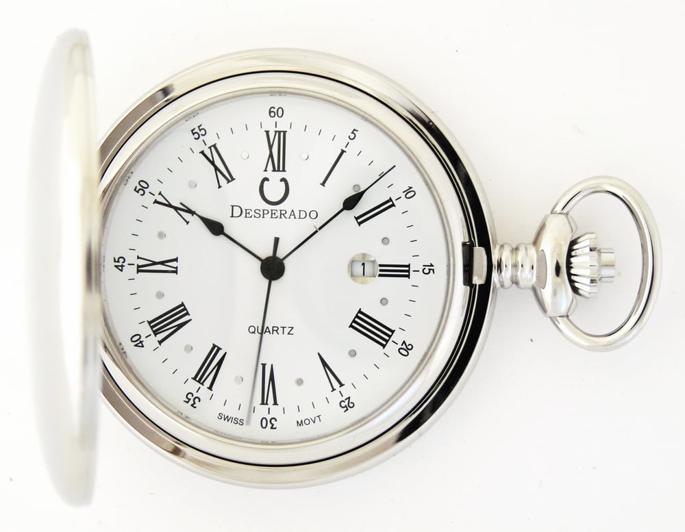 Image of Desperado 740W “Jefferson” Chrome Plated Swiss Quartz Pocket Watch