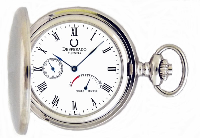 Image of Desperado 530W 33 Jewel Automatic Mechanical Pocket Watch with Power Reserve Indicator