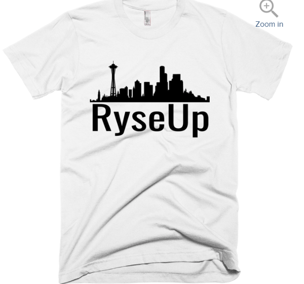 Image of Seattle Skyline RyseUp White T-shirt 