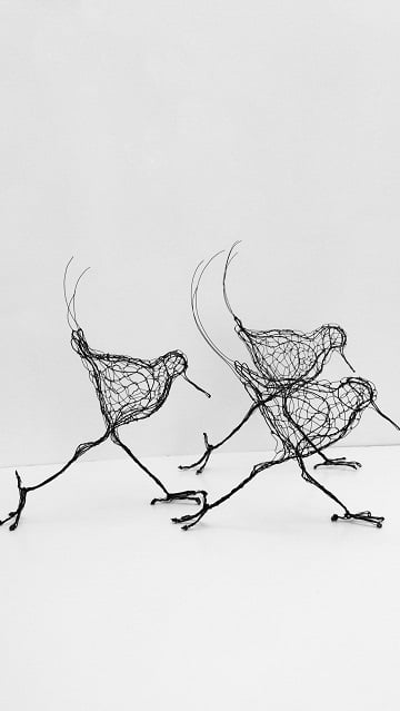 Wire Sanderling Sculptures