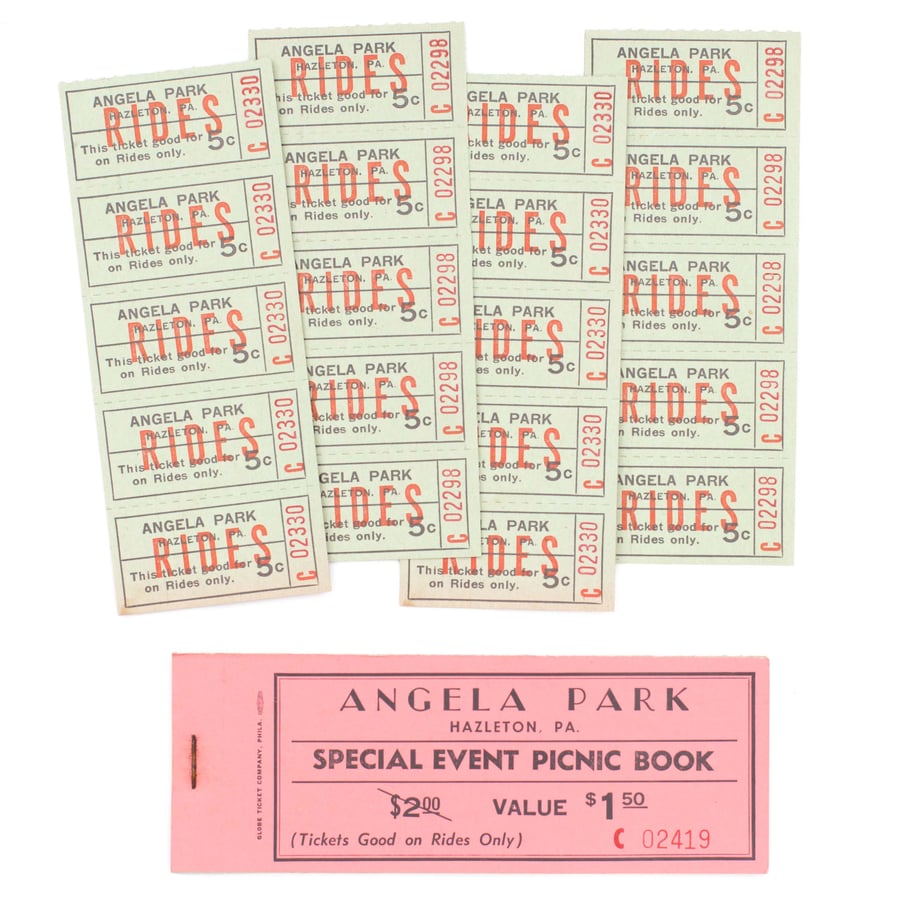 Image of Vintage "Angela Park" Amusement Park Ticket Booklet