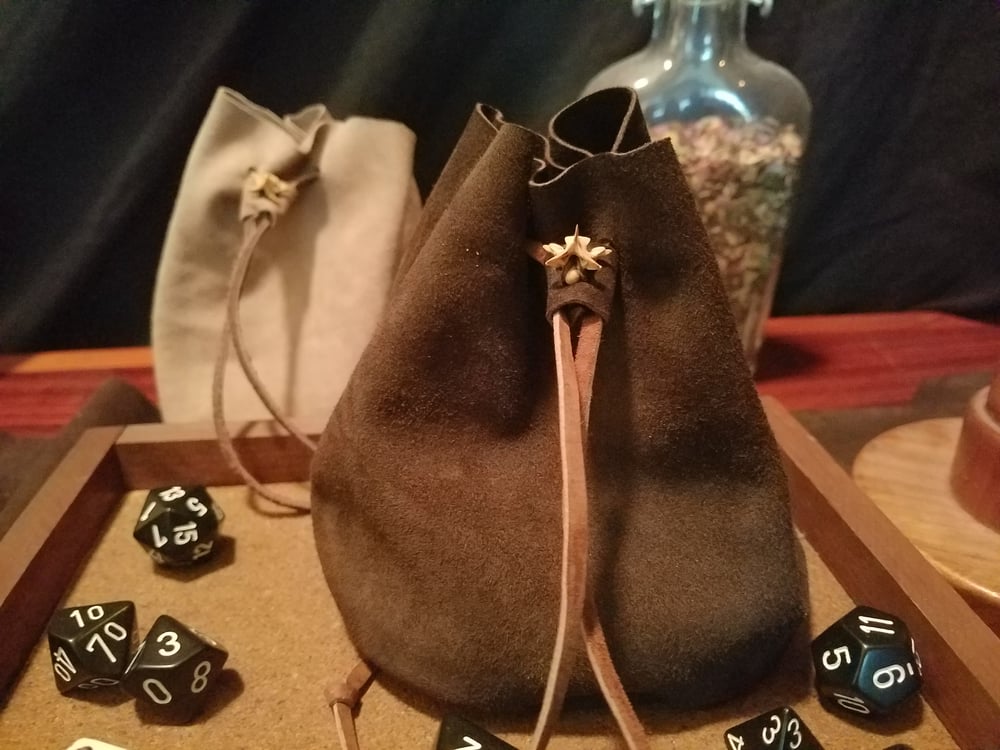 Image of Goat Suede Dice Bag (Walnut)