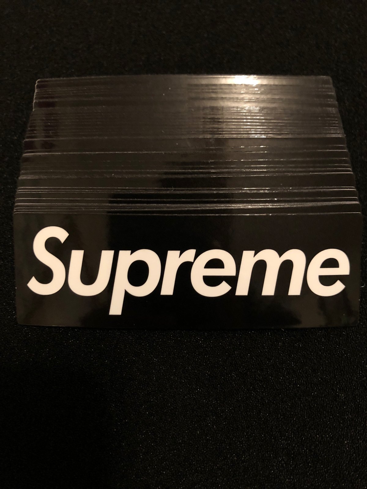 Black supreme outlet box logo sticker