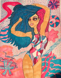 Blue & Pink Cosmo Art Print by Kiana Cyré