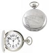 Dueber Pocket Watch, Swiss Made Movement, Chrome Plated Steel Case with Locomotive 332-310