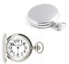 Dueber Pocket Watch, Swiss Made Quartz Movement, Chrome Plated Steel Hunting Case 312-310