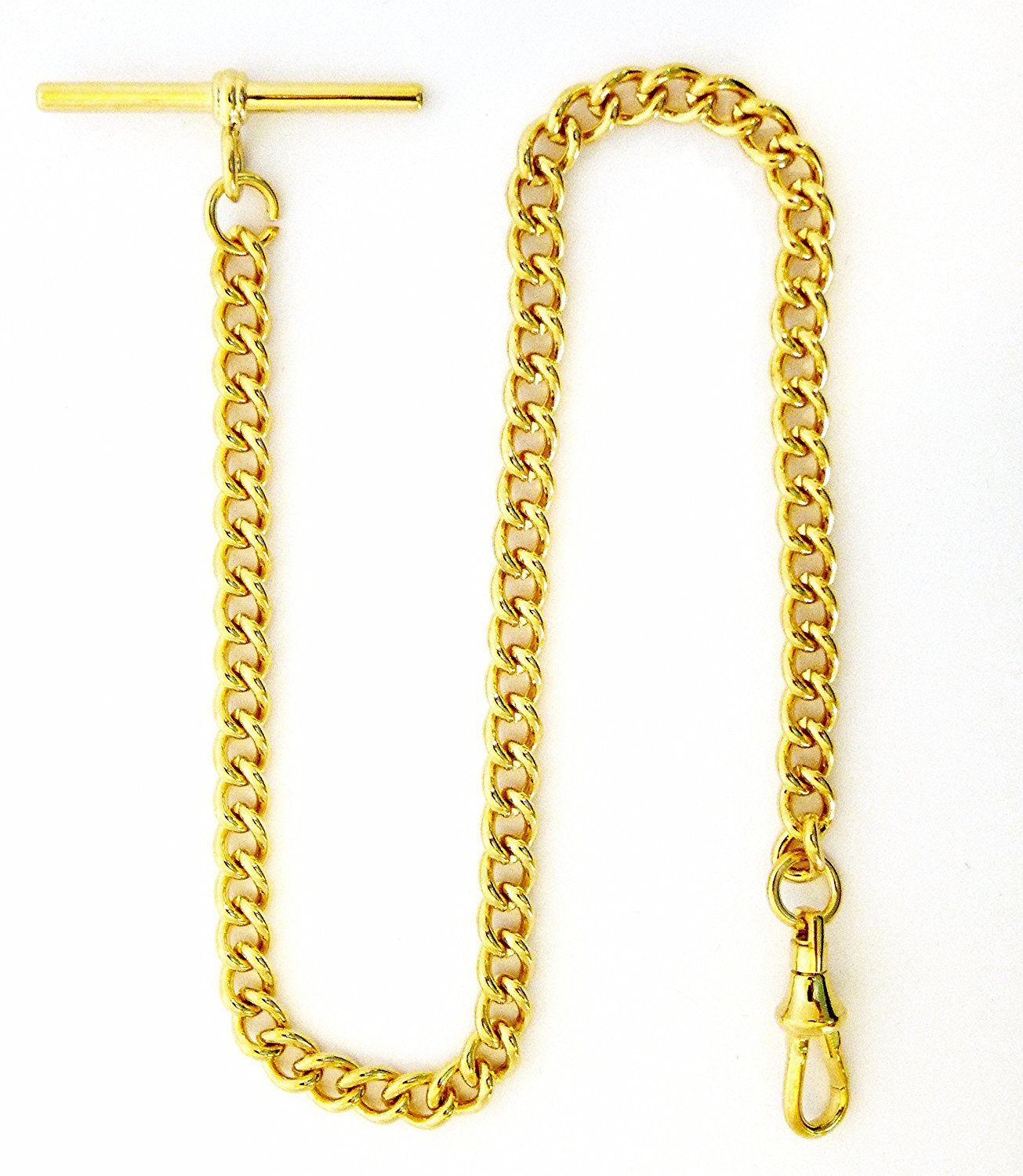 Dueber Gold Plated Stainless Steel “Single Albert” Pocket Watch Chain