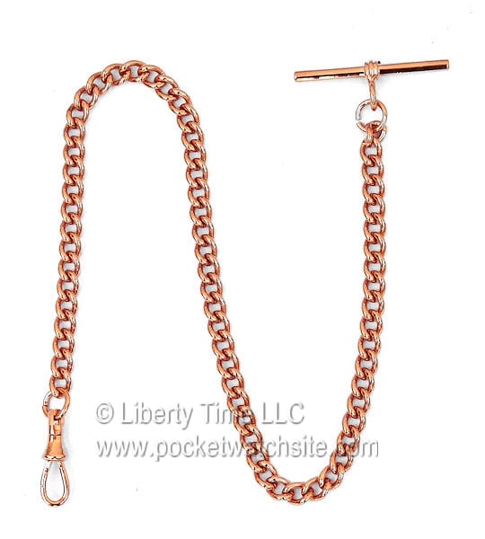 Rose Gold Plated Stainless Steel “Single Albert” Pocket Watch Chain