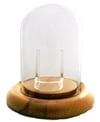 Dueber Pocket Watch Glass Display Dome with Clear Stand, Oak Base 3″x4″ DBR238-31OK