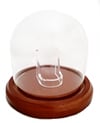Dueber Pocket Watch Glass Display Dome with Clear Stand, Walnut Stained Base 4″x4″ DBR238-33WD