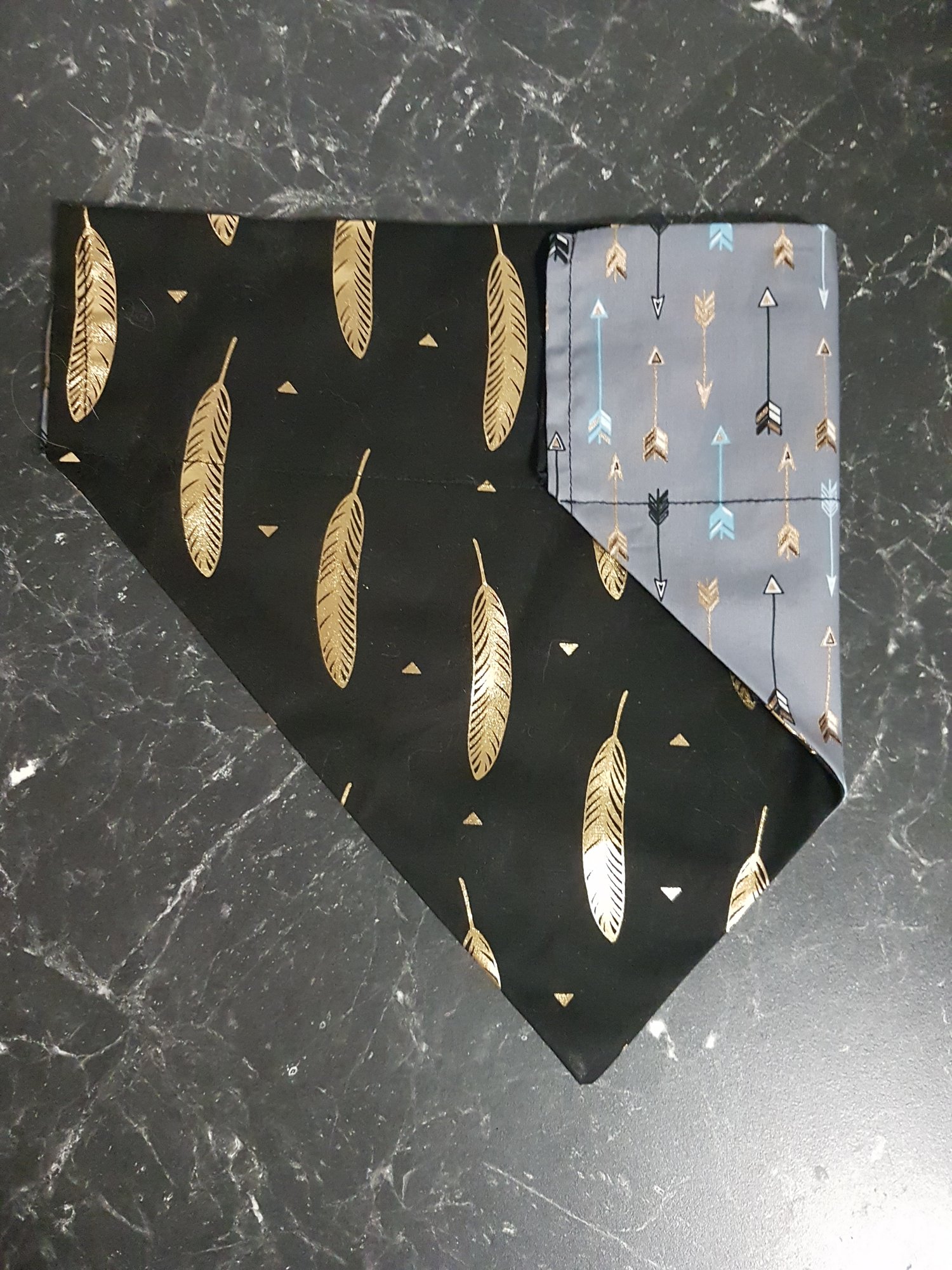 Image of Reversible Bandana Golden Feathered Arrows