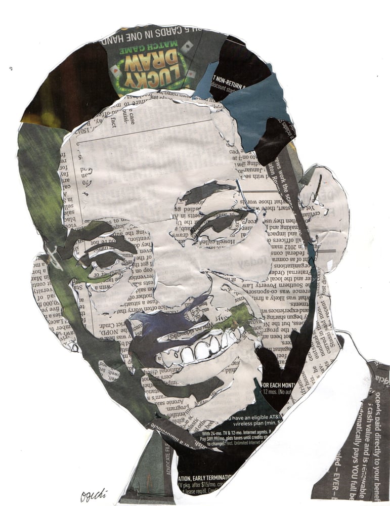 mixed media collage portraits