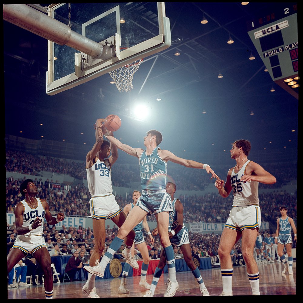 Image of Mr. Kareem Abdul Jabbar (Lew Alcindor) in the 1968 NCAA Finals game