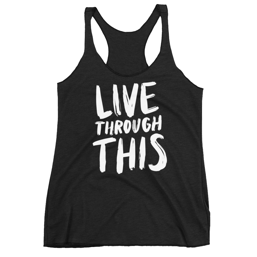 Image of Women's Brushstroke Racerback Tank - Black