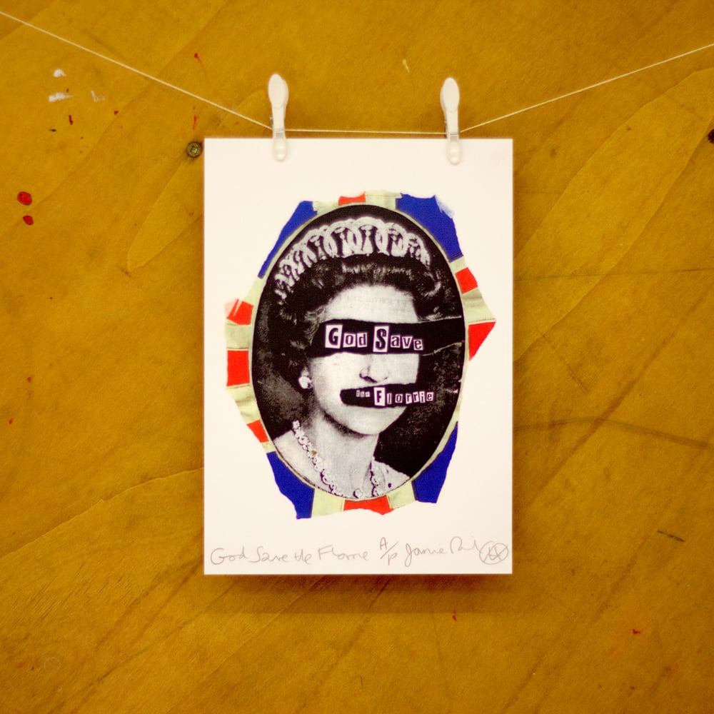God Save The Florrie Jamie Reid Signed Print (Limited Print)