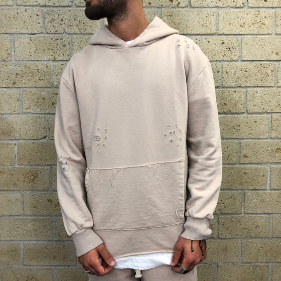 Image of FAMILY FIRST HOODIE BEIGE -50%